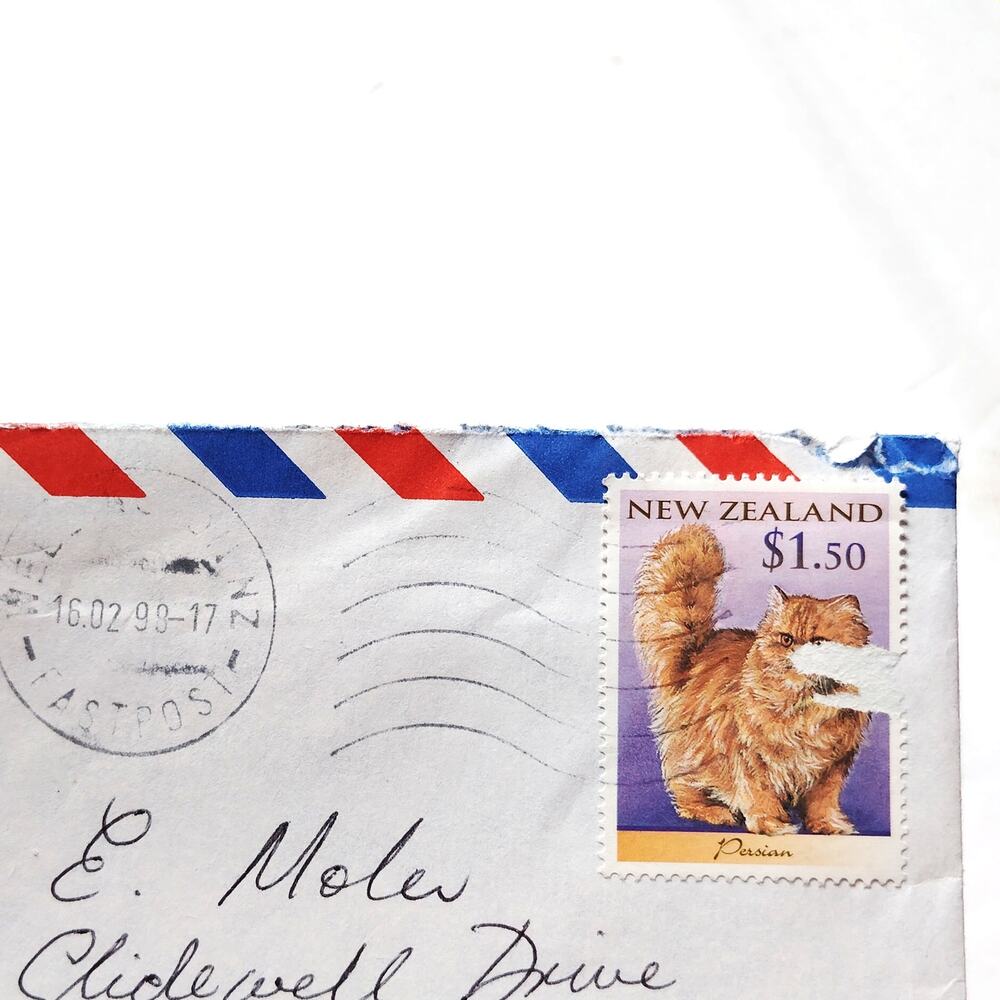 New Zealand 1999 Cats $1.50 Persian Stamp Airmail Cover to USA FastPOST